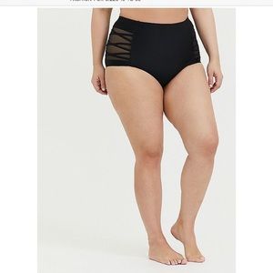 Black Torrid high waisted mesh bikini bottoms